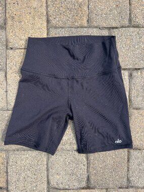 Alo Black High Waist Biker Shorts Size S